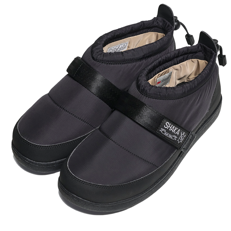 SCHLAF CAMP MOC BLACK POLYESTER AND RUBBER BOOTS FROM SHAKA