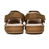 SNUG CLOG BOA TAN COW SUEDE AND RUBBER SLIPPERS FROM SHAKA