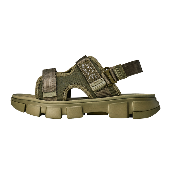CHILLOUT SF ARMY GREEN NYLON AND RUBBER SANDALS FROM SHAKA