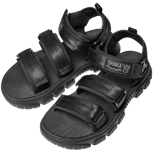 NEO BUNGY AT BLACK NYLON AND RUBBER SANDALS FROM SHAKA