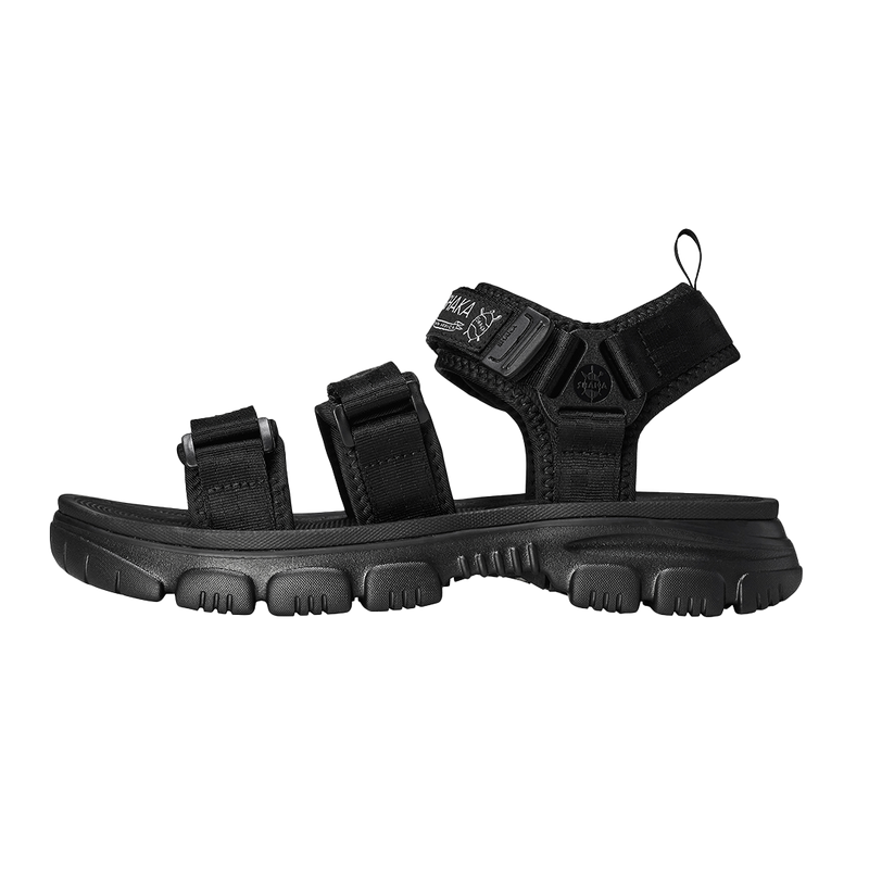 NEO BUNGY AT BLACK NYLON AND RUBBER SANDALS FROM SHAKA