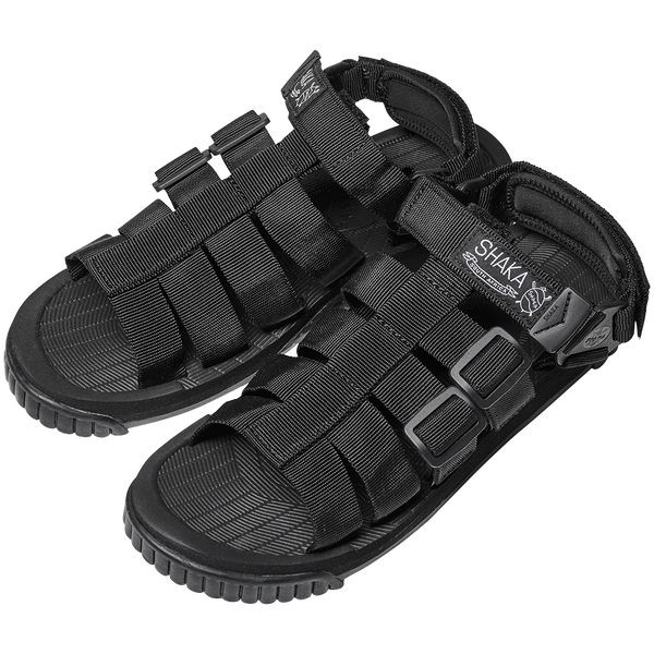 RALLY BLACK RECYCLED PET AND RUBBER SANDALS FROM SHAKA